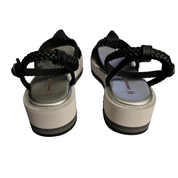 Johnston & Murphy Womens Sandals Black 8.5 Grace Platform Ankle Straps - Picture 7 of 10